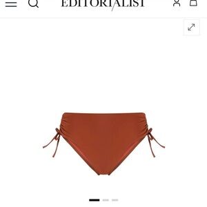 Ulla Johnson Rust Tie-Side High-Waist Bikini Bottom
